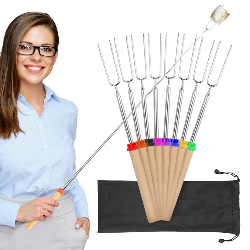 Eight Piece Marshmallow Roasting Stick Set 