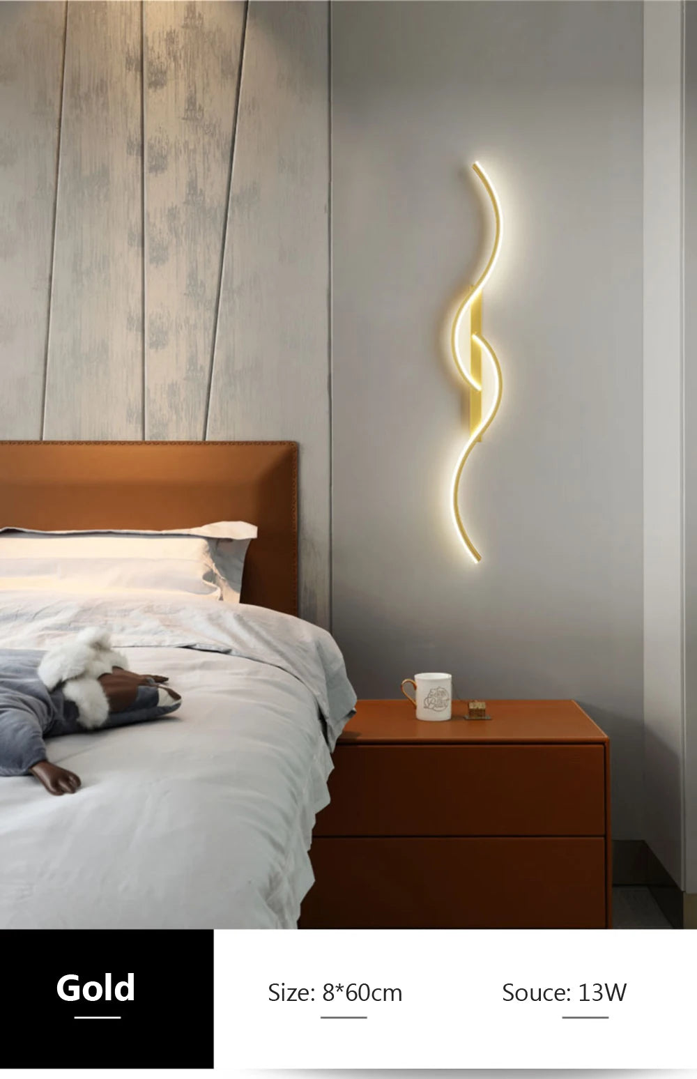 Modern LED Wall Sconce 💡 Sleek Black/Gold Wall Light