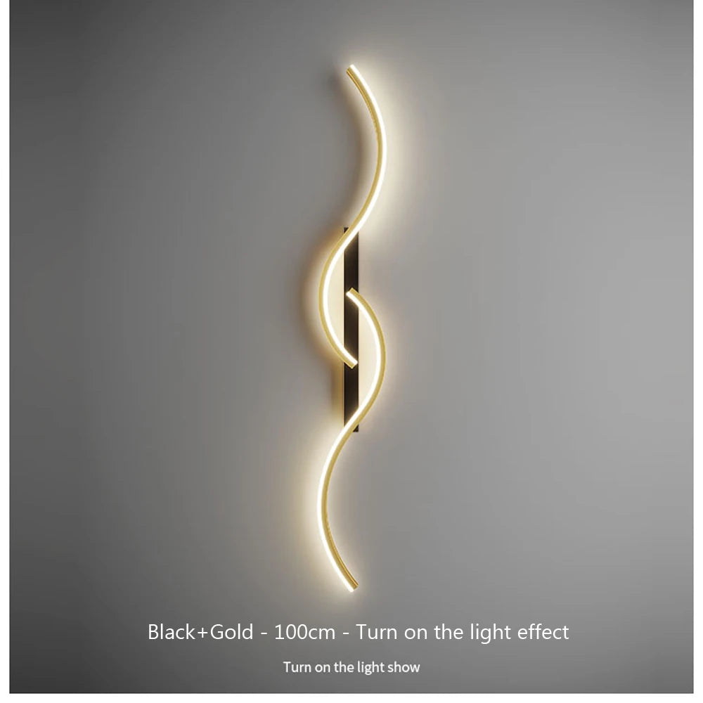 Modern LED Wall Sconce 💡 Sleek Black/Gold Wall Light