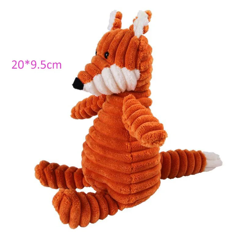 Farm Animal Plush Dog Toy in fox