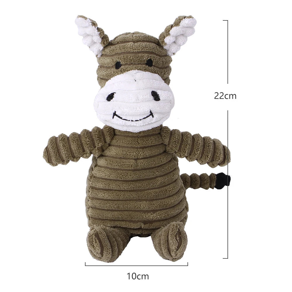 Farm Animal Plush Dog Toy in sheep in donkey