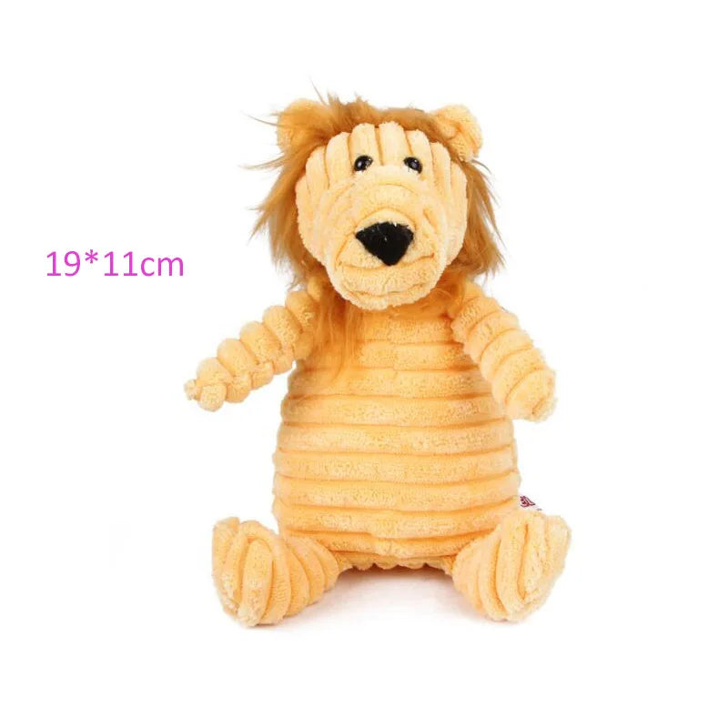 Farm Animal Plush Dog Toys in lion