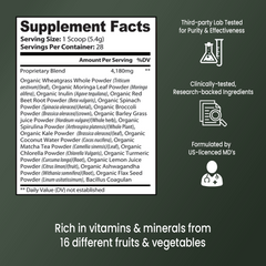 VB Health Green Boost Superfood Powder supplements lists