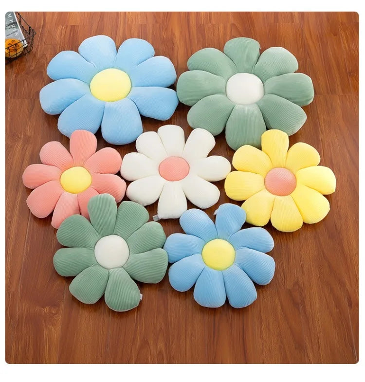 Cute Daisy Pillow Flower Toy Plant Stuffed Doll for Kids Girls Gifts Stretch Soft Sofa Cushion Tatami Floor Pillows Home Decor