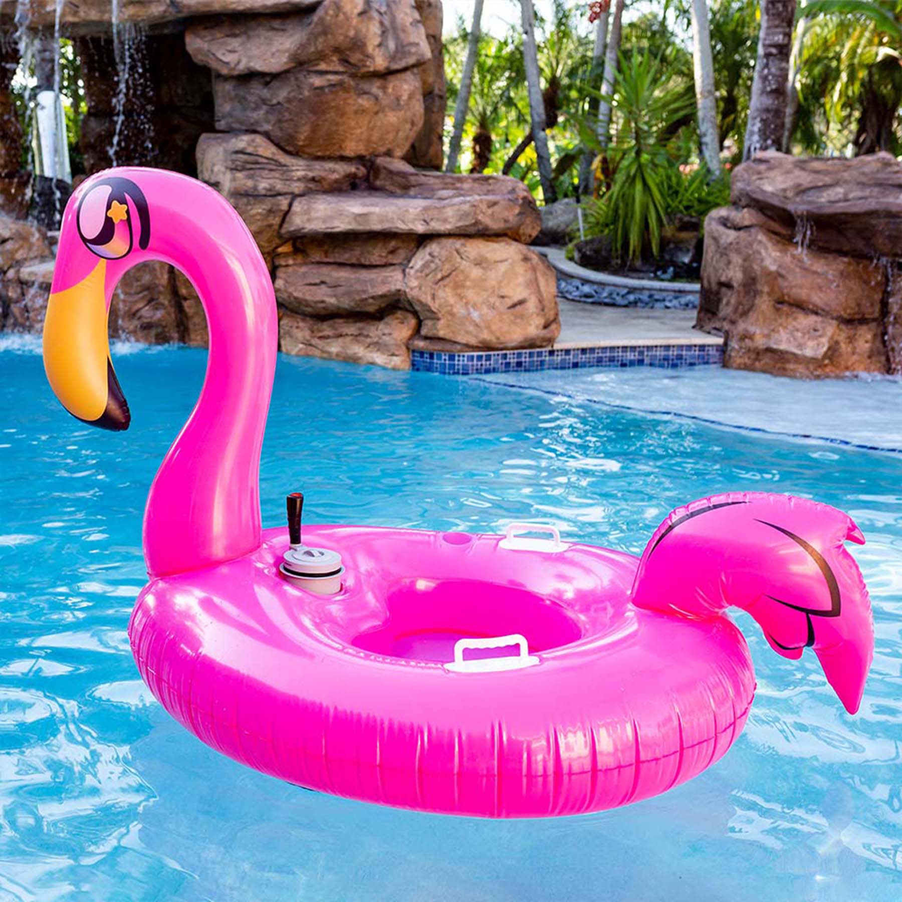 PoolCandy Tube Runner Motorized Flamingo Pool Float