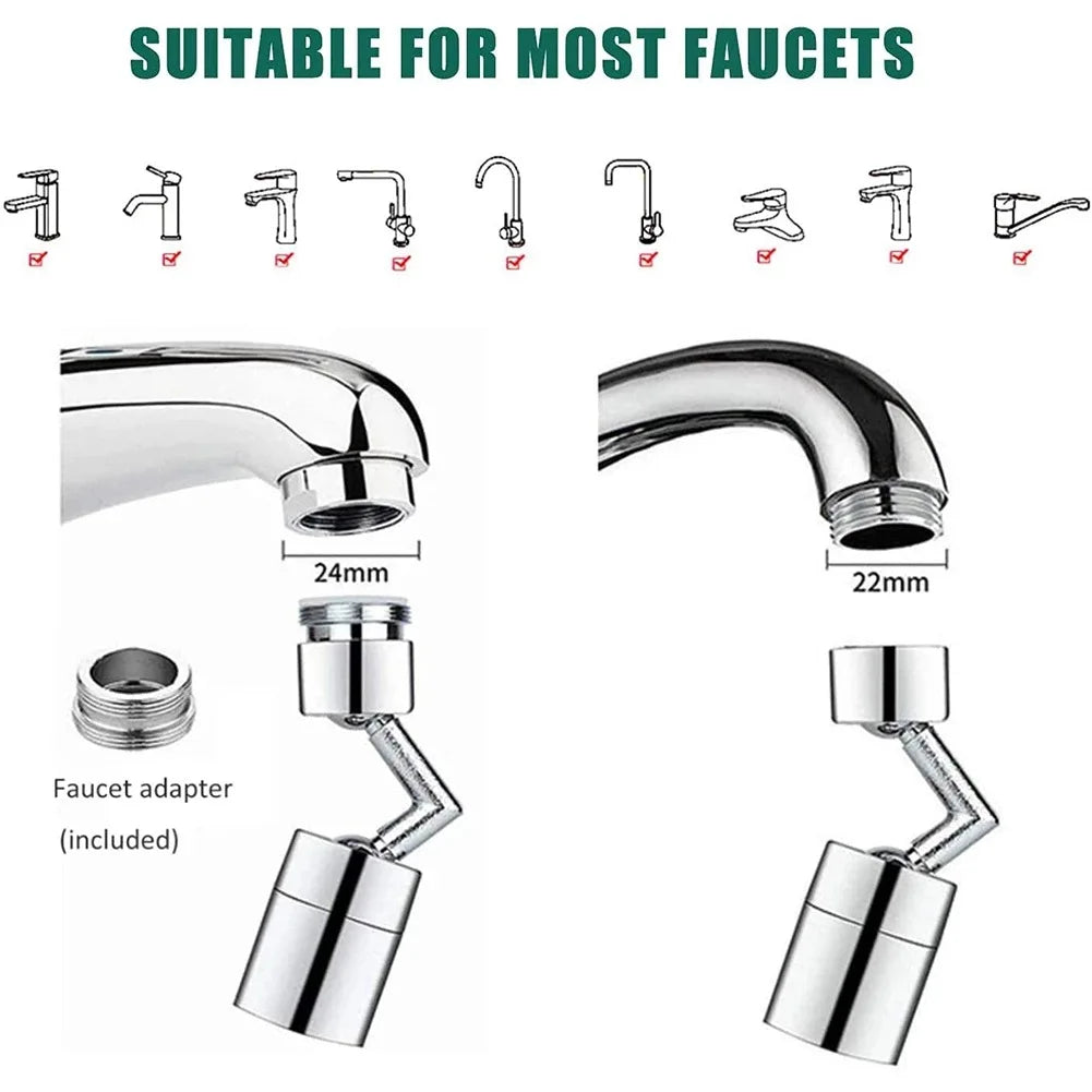 Rotatable Faucet Extender – Anti-Splash Water-Saving Nozzle Extender for Kitchen & Bathroom