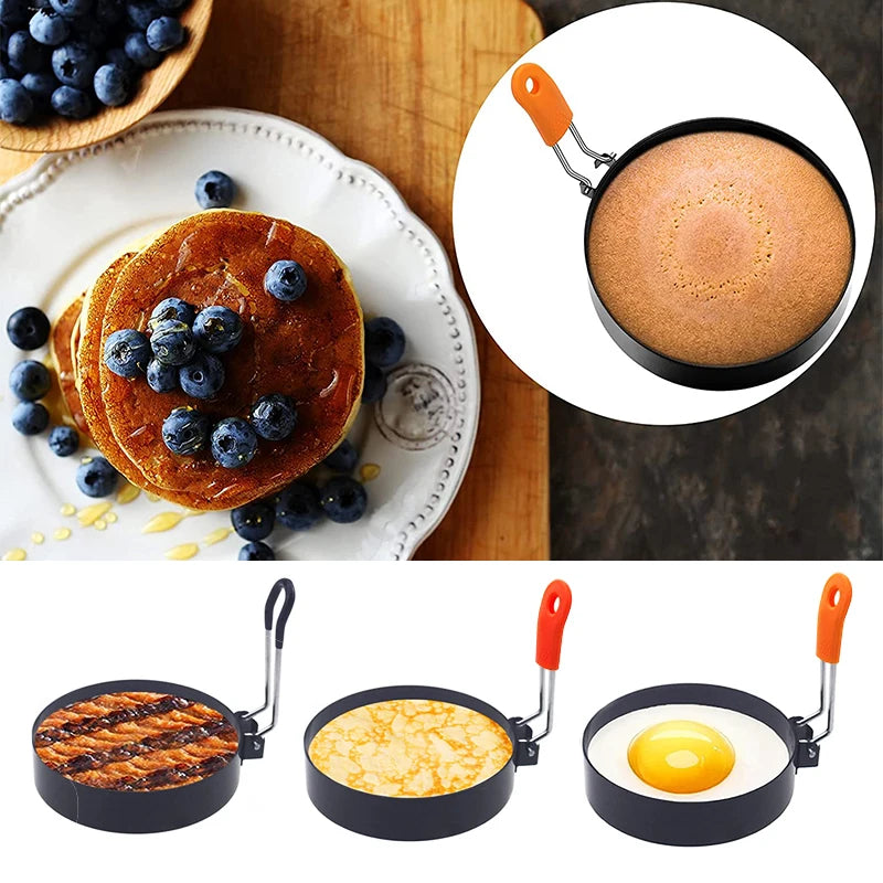 Pro Stainless Steel Egg & Pancake Ring 🍳 Nonstick Mold for Perfect Rounds Every Time