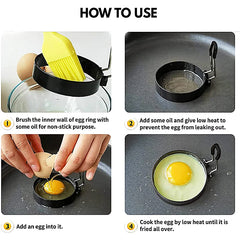 Pro Stainless Steel Egg & Pancake Ring 🍳 Nonstick Mold for Perfect Rounds Every Time