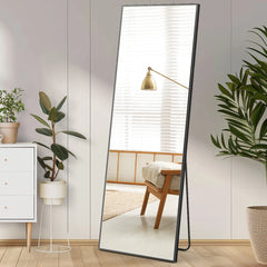 Sleek 59"x16" Full Body Floor Mirror – Standing or Wall-Mounted