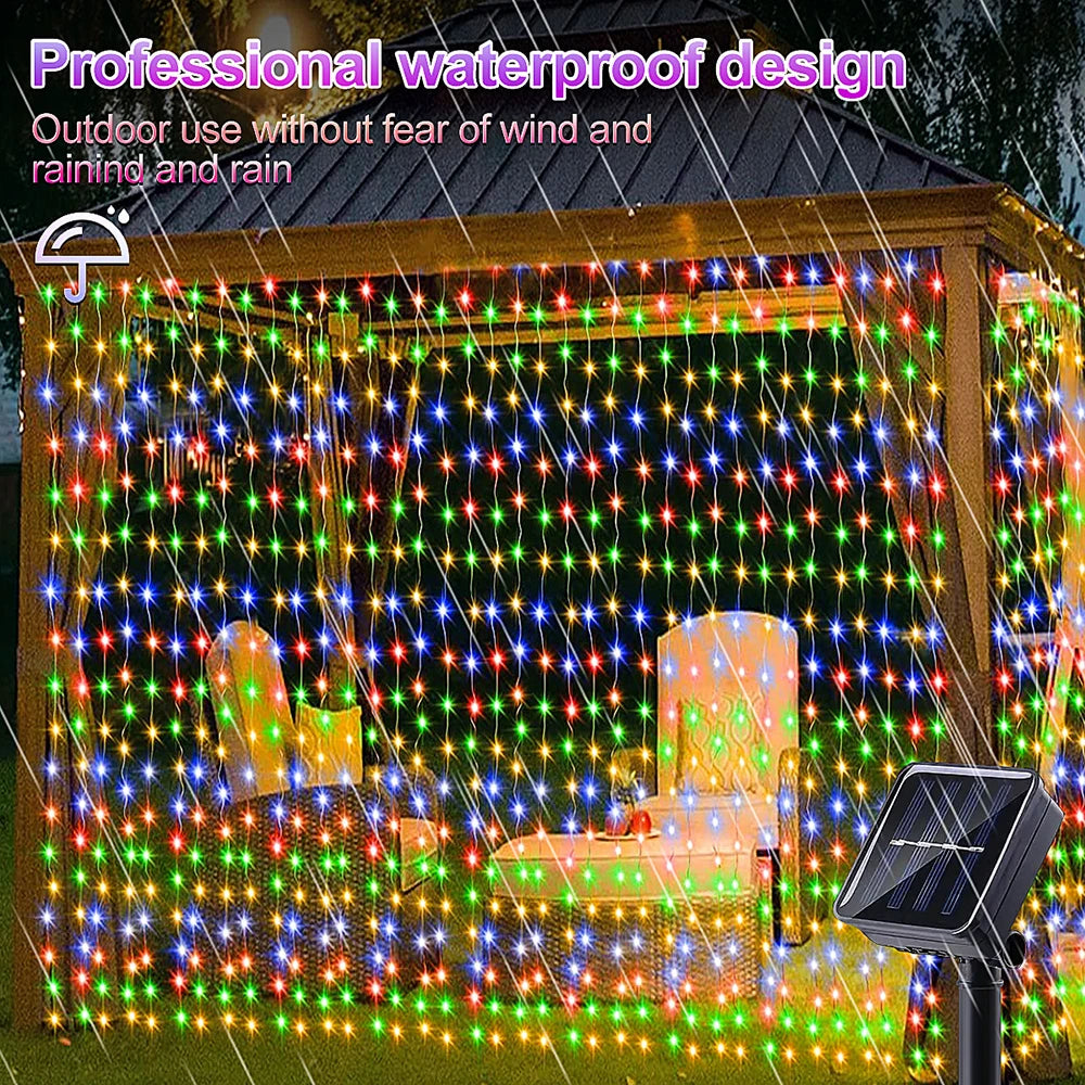 Solar Curtain String Lights