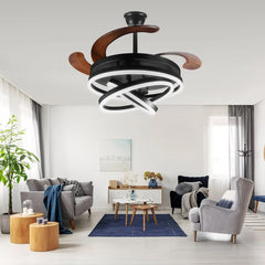 Modern 42'' Retractable Ceiling Fan with LED Lights & Remote Control