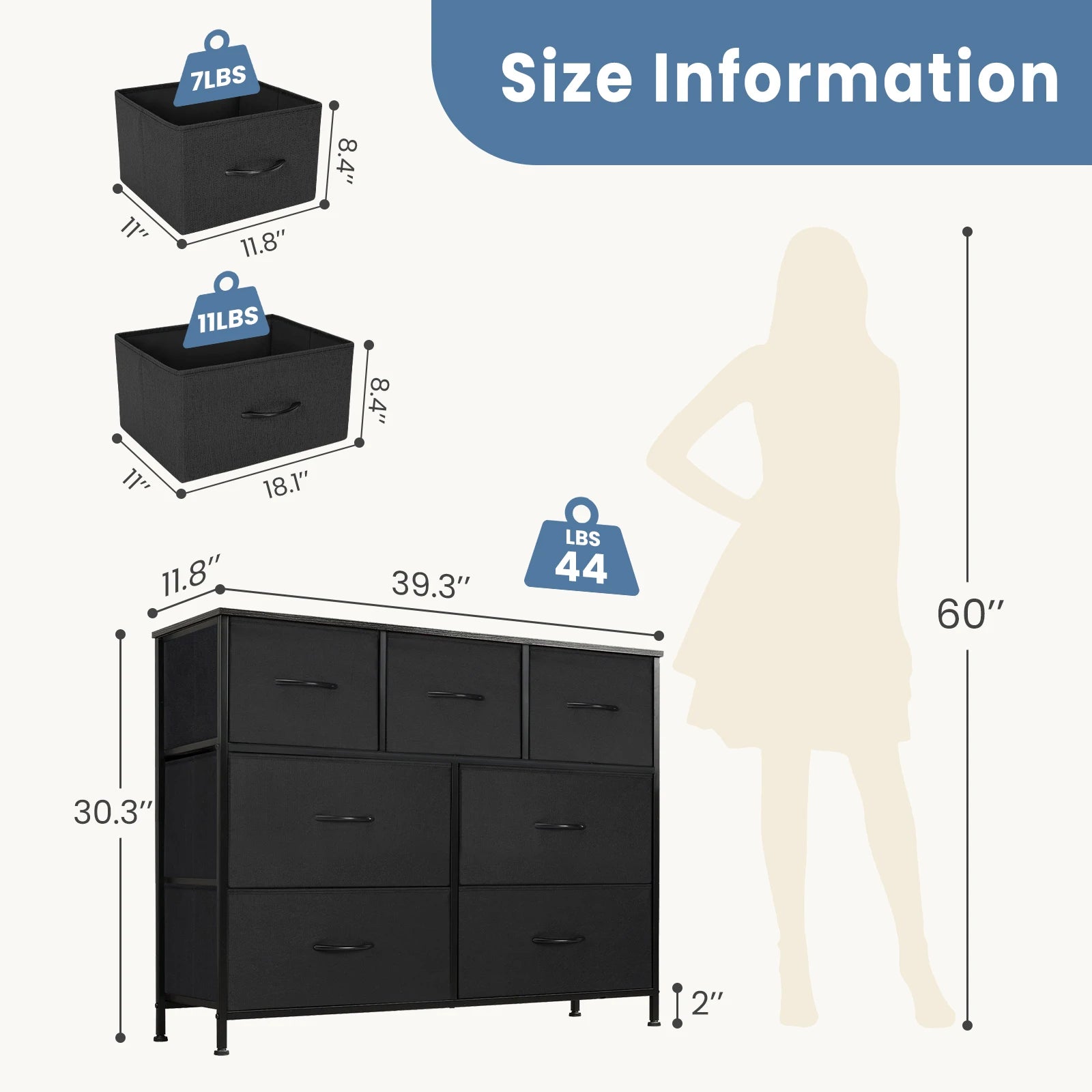 7-Drawer Fabric Dresser – Versatile Storage for Bedroom, Closet, or Living Room