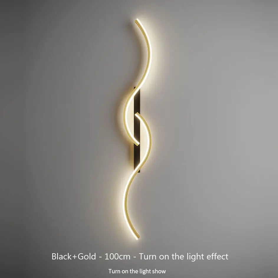 Modern LED Wall Sconce 💡 Sleek Black/Gold Wall Light