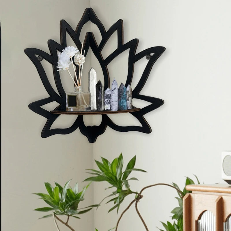 Wooden Lotus Aromatherapy Shelf