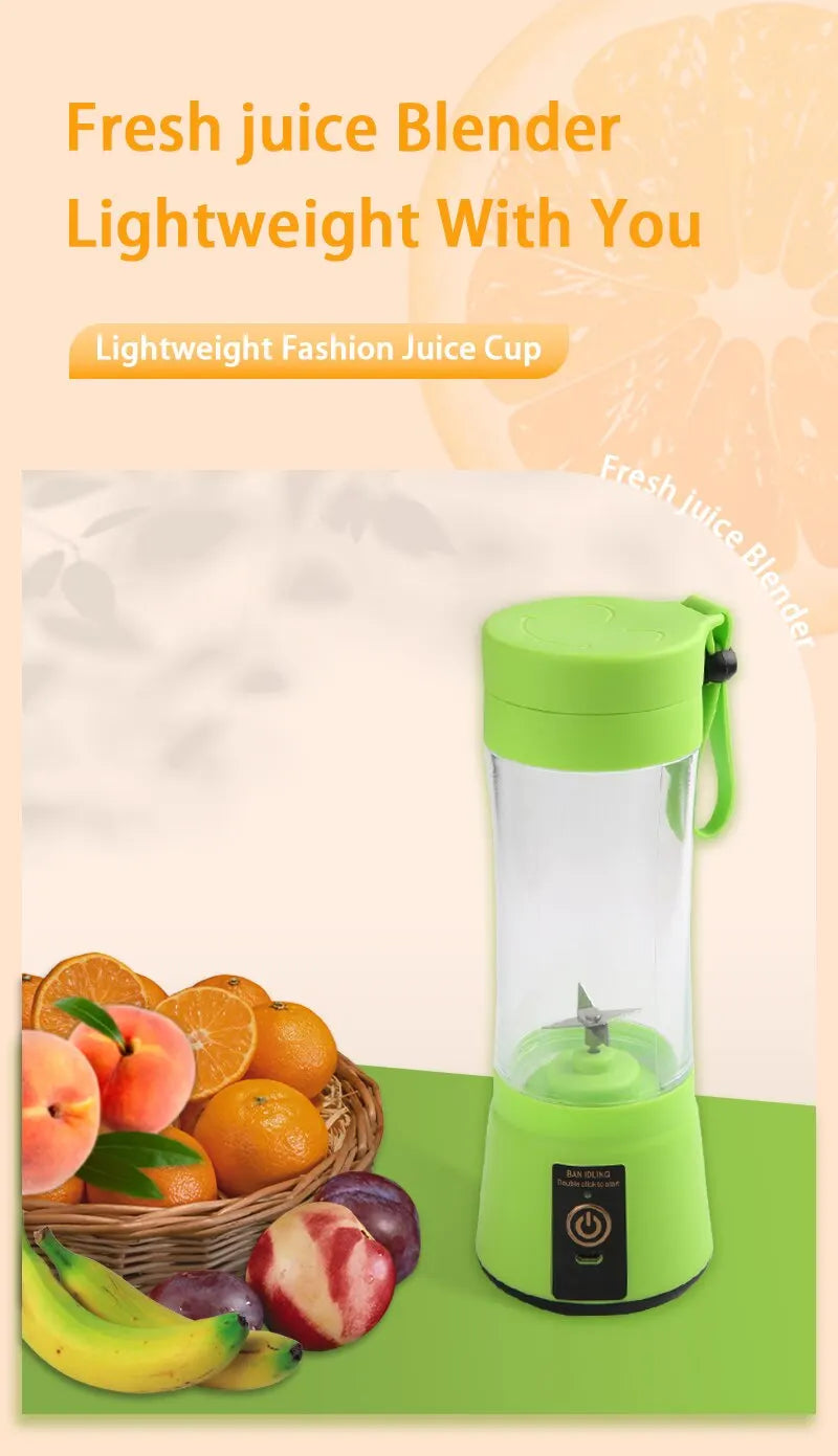 Portable Mini Juice Blender 🥤 Rechargeable 6-Blade Whirlwind Blender