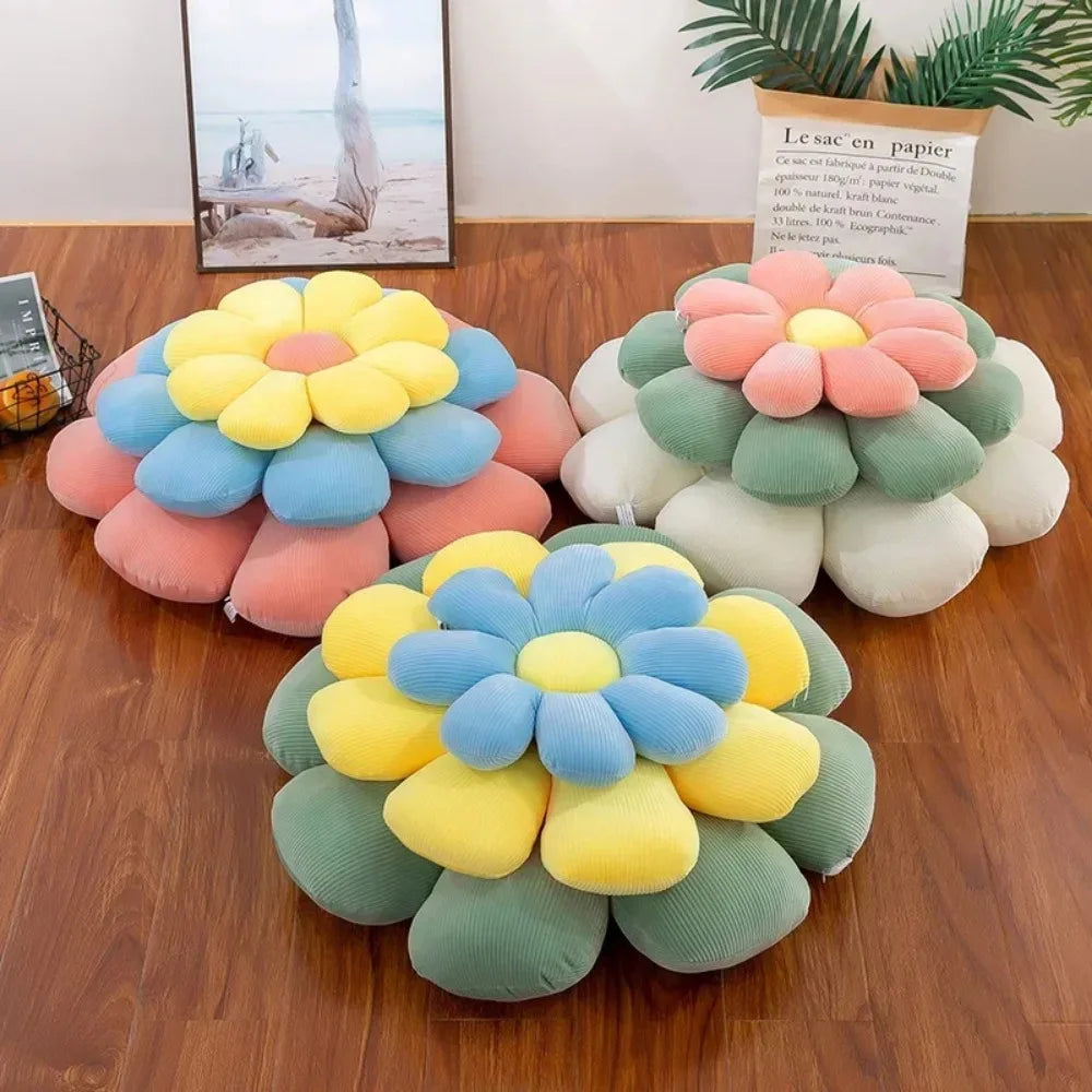 Cute Daisy Pillow Flower Toy Plant Stuffed Doll for Kids Girls Gifts Stretch Soft Sofa Cushion Tatami Floor Pillows Home Decor