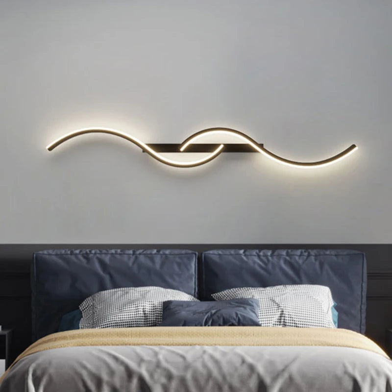 Modern LED Wall Sconce 💡 Sleek Black/Gold Wall Light