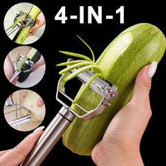 4-in-1 Multi-Function Vegetable Peeler & Grater – Stainless Steel Kitchen Gadget