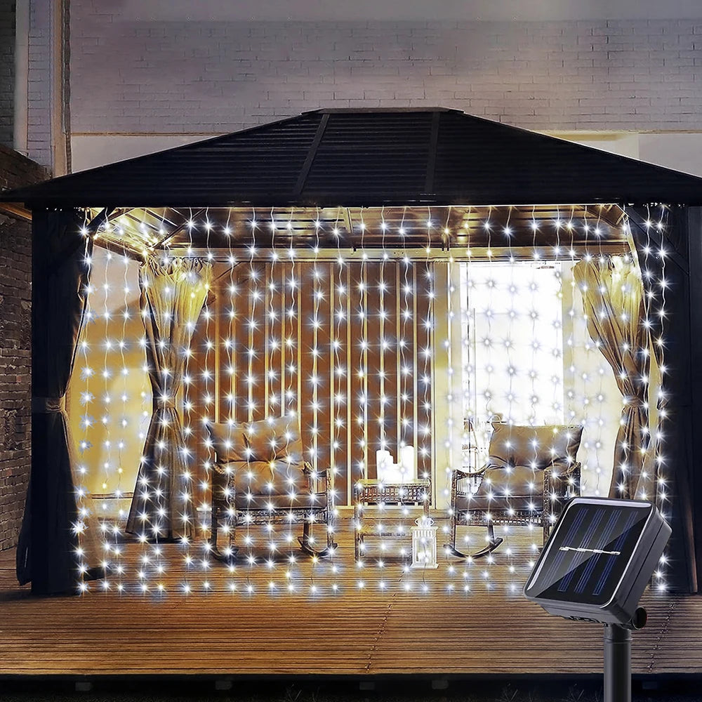 Solar Curtain String Lights