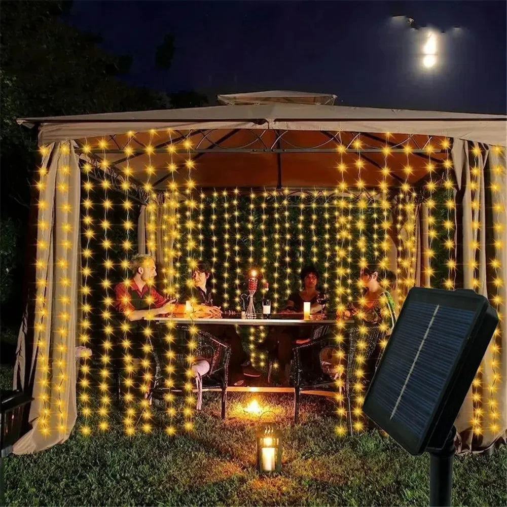 Solar Curtain String Lights