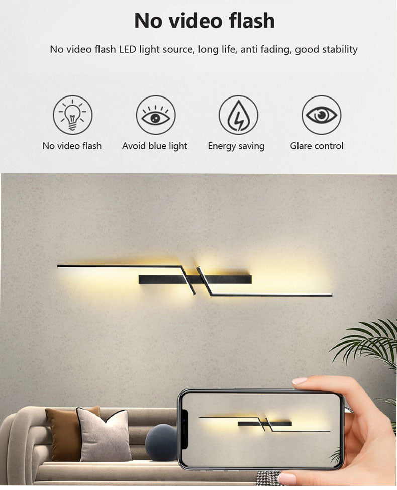 Modern Creative Strip Led Wall Light Minimalist Bedroom Bedside Wall Sconce Led Lights Living Room TV Sofa Background Wall Lamp