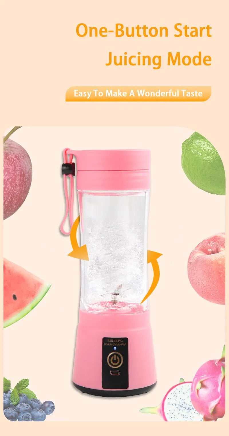 Portable Mini Juice Blender 🥤 Rechargeable 6-Blade Whirlwind Blender