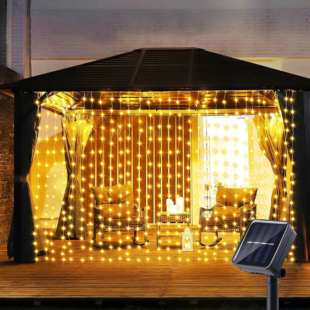 Solar Curtain String Lights