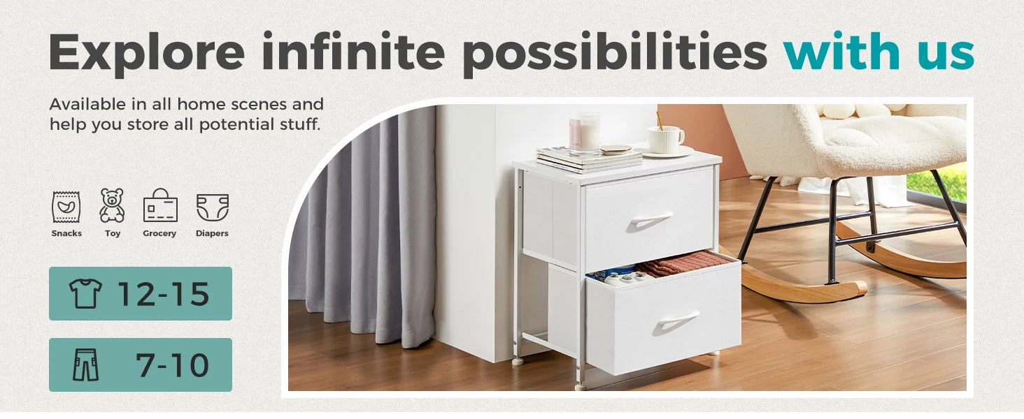 Fabric Drawer Cabinets – Versatile Storage for Living Room, Sofa Table, or Closet Organization