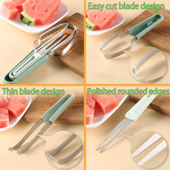 3-in-1 Watermelon Slicer & Fork 🍉✨ Stainless Steel Cutter