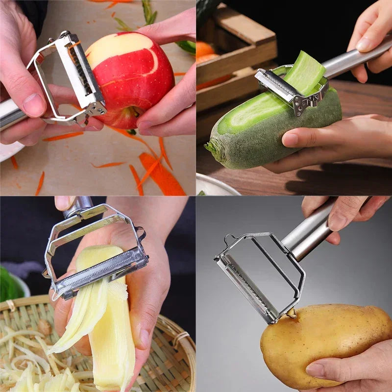 4-in-1 Multi-Function Vegetable Peeler & Grater – Stainless Steel Kitchen Gadget