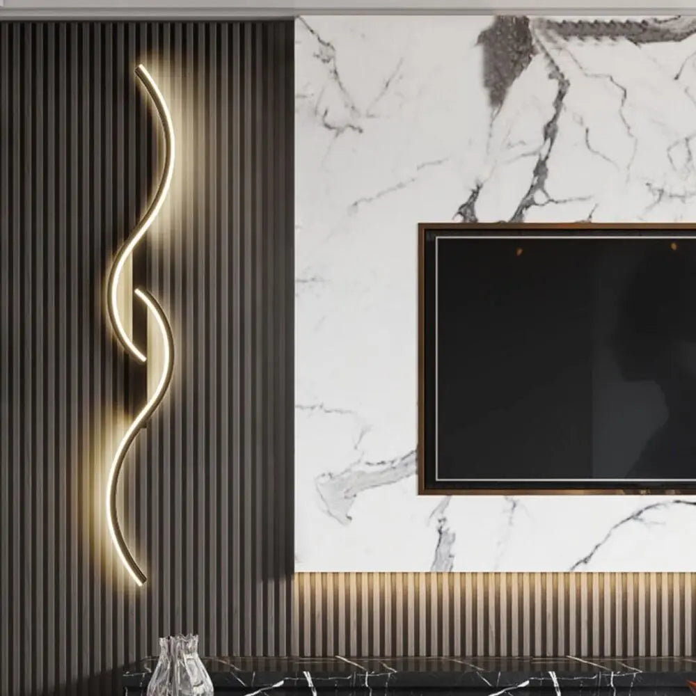 Modern LED Wall Sconce 💡 Sleek Black/Gold Wall Light