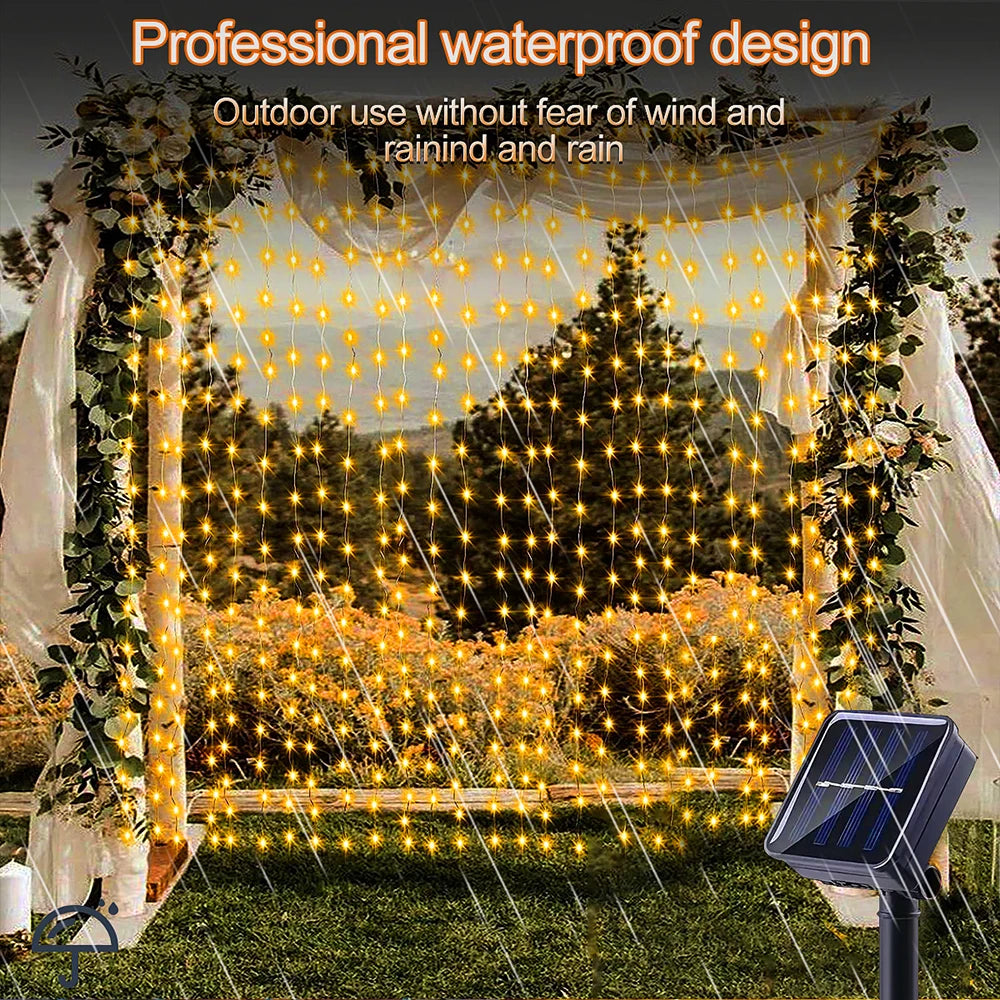 Solar Curtain String Lights