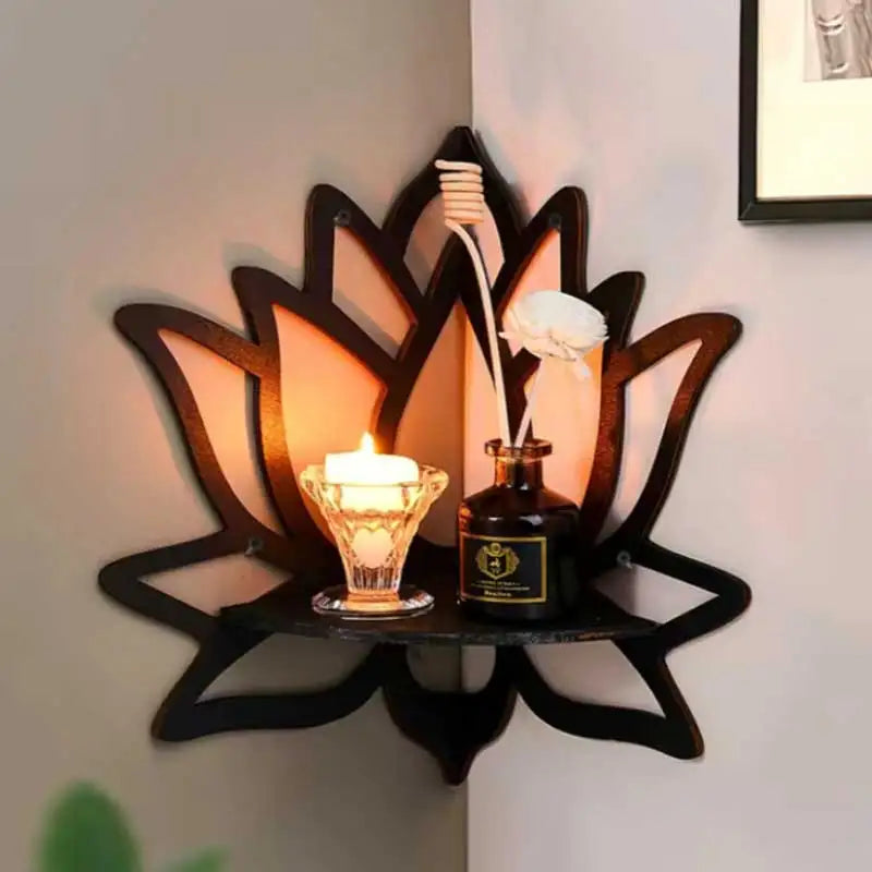 Wooden Lotus Aromatherapy Shelf